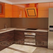 Кухня современная оранж 10 м 2 фото