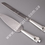 Обручальные кольца, нож и лопатка для торта (32712) фото