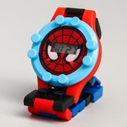 Часы наручные лего, Человек-паук, с ремешком-конструктором фото