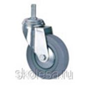Колесо аппаратное серая резина SCtg42 Колесная опора с болтовым креплением d100 мм для медицинской мебели фото