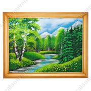 Картина Летний пейзаж багет дерево №4 30х40 см фото