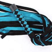 Черно-голубая замшевая плеть с ромбами на ручке - 58 см. БДСМ Арсенал 54046ars фотография