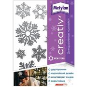 Metylan креатив декоративная наклейка серебристые снежинки 24*33,5см фото