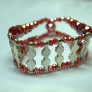 Браслет из красного циркона (2 ряда) фото