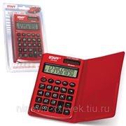 Калькулятор STAFF карманный металлический STF-215 КРАСНЫЙ, 10 разрядов, двойное питание, НА БЛИСТЕРЕ