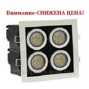 Светодиодный карданный светильник DLS-003/4 170х170х120 680Лм 15.7W Алюминиевый сплав Черный и серебро фото