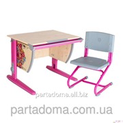 Набор универсальной мебели Дэми: стол СУТ.14-00 клен/розовый с рисунком Цветы, стул СУТ.01 фото