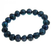 Браслет Жемчуг речной шар, цвет чёрный фото