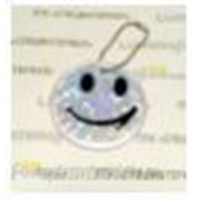 Брелок “SMILE“ светоотражающий “мягкий пластик“ (PVC), всепогодный, цвет: белый, D=6 сm (+крепление) фотография