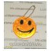 Брелок “SMILE“ светоотражающий “мягкий пластик“ (PVC), всепогодный, цвет: золото, D=6 сm (+крепление) фото