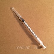 Шприц 1мл с иглой 0,4х12 мм (G27), 100 шт/уп трехкомпонентный медицинский одноразовый (TIANJIN, Китай) фото