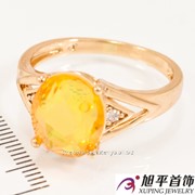 Кольцо лимонное золото Овальный камень - хамелеон 624551(1) фотография