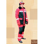 Костюм рабочий зимний красно-черный фото