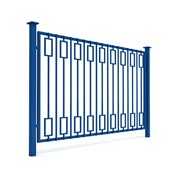Забор сварной металлический из профильной трубы фотография