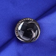Пуговица декоративная, d 27 мм, цвет чёрный фото
