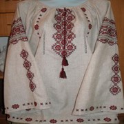 Сорочка вышиванка женская 86 белая красный орнамент, пошив, доставка фото