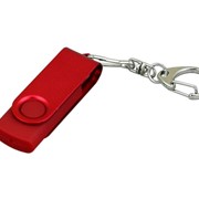 Флешка промо поворотный механизм, с однотонным металлическим клипом, 8 Гб, красный фото