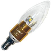 Лампа светодиодная (LED), холод. белый, 220 В, 3 Вт, для хрустальных светильников (прозрачная колба) фото