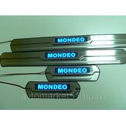 Накладки порогов с подсветкой (компл.4шт.) Ford Mondeo 08 фото
