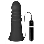 Большой чёрный анальный вибратор menzstuff vibrating buttcrasher ribbed - 20 см. Dream Toys 21018 фотография