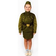 Карнавальный костюм Фабрика Бока Костюм на 9 мая солдаточка люкс детский, 104-116 см фотография