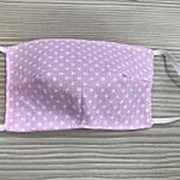 Маска гигиеническая детская (белый - снаружи, розовый в горох - изнутри) в индивидуальной упаковке фото