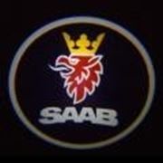 Подсветка дверей с логотипом Saab
