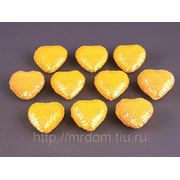 Комплект декоративных украшений из 10 шт.сердечко среднее желтое (604981) фото