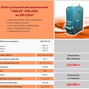 Котел угольный автоматический Unilux 200-220м² фото
