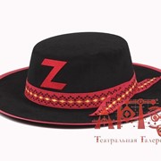 Черная шляпа с узкими полями "Зорро"