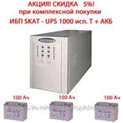 Комплекс: источник бесперебойного питания SKAT-UPS 1000 ипс. Т (для котлов) + 3 шт. АКБ 100 Ач
