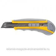 Нож STAYER "MASTER" двухкомпонентный корпус,серо-желтый,серая кнопка,автостоп,допфиксатор,кассетой на 5лезвий,18мм