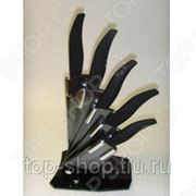 Набор керамических ножей из 5 шт. Цвет лезвия: черный