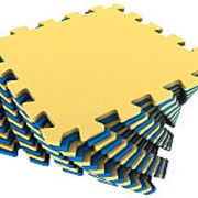 Мягкий пол универсальный 25х25см, желто-синий , 1кв.м (Экополимеры) фотография