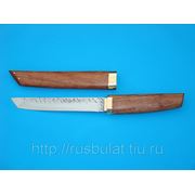 Нож «Самурай_большой» кованый сталь У8 рукоять: бубинга. Чехол — дерево фото