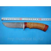 Нож «Грибник-2» клинок из дамасской стали рукоять: береста фото