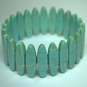 Браслет из зеленой бирюзы (овальный) фото