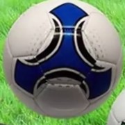 Футбольный мяч 22 см белый с синим рисунком 1 шт фото