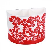 Подставка “Камелия“ для зубных щеток (большой) (бело-красный) фото