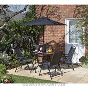 Набор садовой мебели, George Home Miami 6 Piece Patio Set - Black &amp- Charcoal