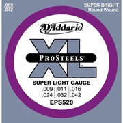 Струны для электрогитары D'Addario EPS520 XL Pro Steels Super Light (6 струн .009-.042) фото