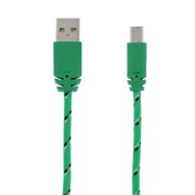 Кабель LuazON, microUSB - USB, 1 А, 0,9 м, оплётка нейлон, зелёный фото
