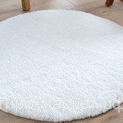 Коврик d 80см “Белый“круглый с длинным ворсом фотография