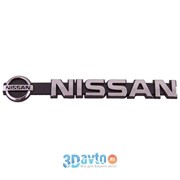 Шильдик металлопластик “NISSAN“ + эмблема 120*15мм (скотч) фото