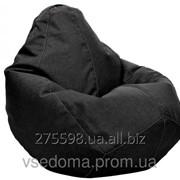 Бледно-сиреневое кресло-мешок груша 100*75 см из микро-рогожки S-100*75 см, черный фотография
