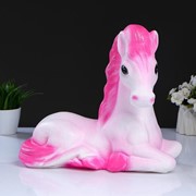 Копилка “Лошадь лежа“ большая бело-розовая 20х39х35см фотография