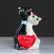 Копилка “Коты с сердцем“, покрытие глазурь, разноцветная, 29 см фотография