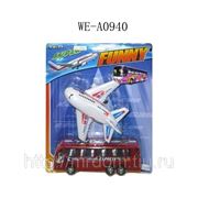 Самолет инерционный в наборе с автобусом, на блистере, 28,5х24,5х6,5см (821736) фото