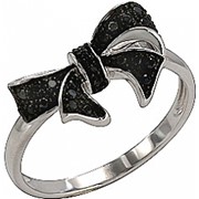 Кольцо с чёрными бриллиантами фото