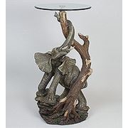 ALf 09018 статуэтка“слон у дерева“+ стекло (50*95*43*46) (781547) фото